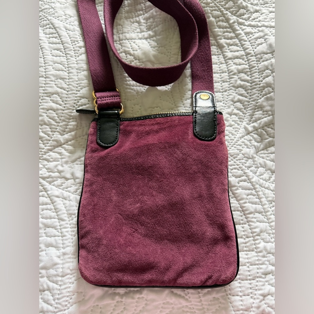Juicy Couture Crossbody Bag Purse Vintage Y2K Velour Purple RARE see pics - Picture 3 of 15